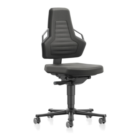 Chaise d'atelier pivotante Nexxit rouleaux tissu Supertec noir 450-600 mm BIMOS