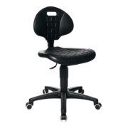 Chaise d'atelier pivotante rouleaux mousse polyuréthane noire 410-540 mm