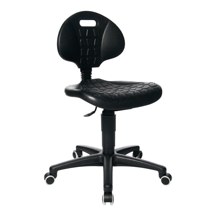 Chaise d'atelier pivotante rouleaux mousse polyuréthane noire 410-540 mm