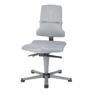 Chaise d'atelier pivotante Sintec B patin polypropylène gris 430-580 mm BIMOS