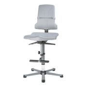 Chaise d'atelier pivotante Sintec B patins + marchepied polypropylène gris 580-8