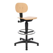 Chaise d'atelier pivotante Tec 11 patin+anneau de piètement hêtre 590-840 mm TOP