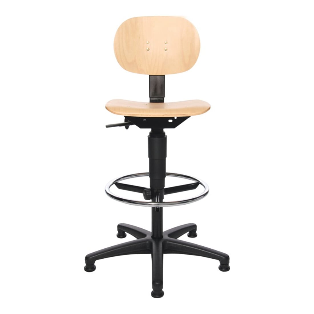 Chaise d'atelier pivotante Tec 11 patin+anneau de piètement hêtre 590-840 mm TOP