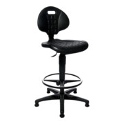 Chaise d'atelier pivotante Tec 20 patin+anneau de piètement mousse polyuréthane