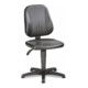 Chaise d'atelier pivotante Unitec patin Rembourrage simili cuir noir 440-620 mm-1