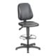 Chaise d'atelier pivotante Unitec patins + repose-pieds Rembourrage simili cuir-1