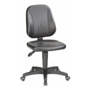 Chaise d'atelier pivotante Unitec rouleaux Rembourrage simili cuir noir 440-620