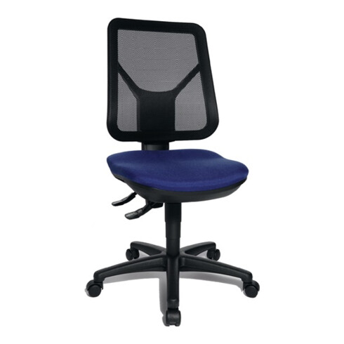 Chaise de bureau pivotante avec appui-lombaires bleu 430-510 mm sans accoudoirs