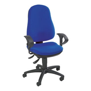Chaise de bureau pivotante avec contact permanent bleu royal 420-550 mm sans acc
