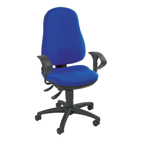 Chaise de bureau pivotante avec contact permanent bleu royal 420-550 mm sans acc
