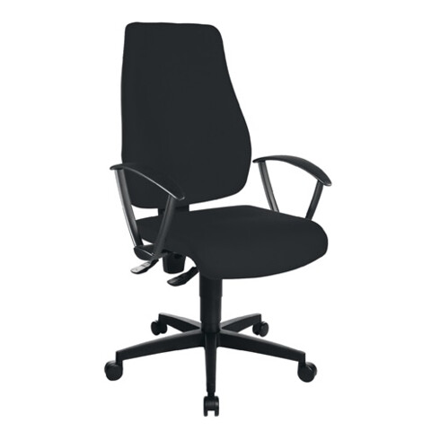 Chaise de bureau pivotante avec contact permanent noir 420-550 mm sans accoudoir