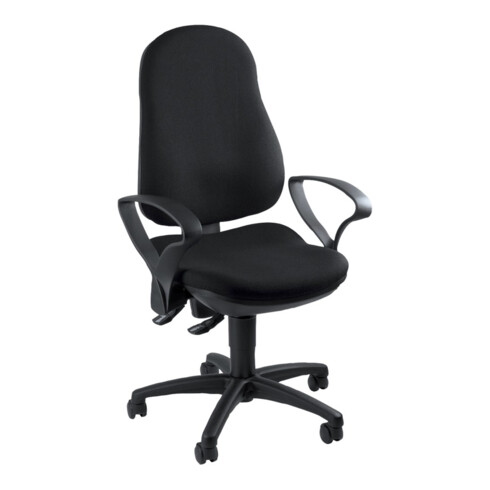 Chaise de bureau pivotante avec contact permanent noir 420-550 mm sans accoudoir