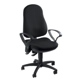 Chaise de bureau pivotante avec contact permanent noir 420-550 mm sans accoudoir