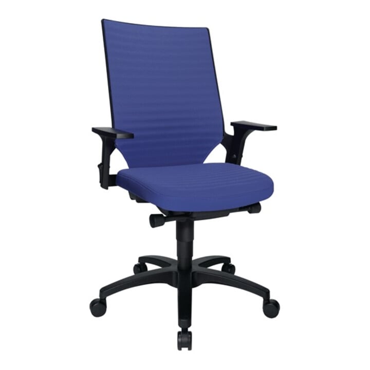 Chaise de bureau pivotante avec technique auto-synchrone bleu 420-550 mm avec ac