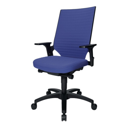 Chaise de bureau pivotante avec technique auto-synchrone bleu 420-550 mm avec ac