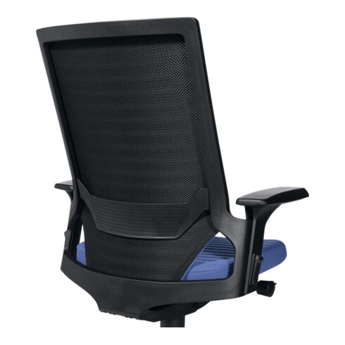 Chaise de bureau pivotante avec technique auto-synchrone bleu 420-550 mm avec ac