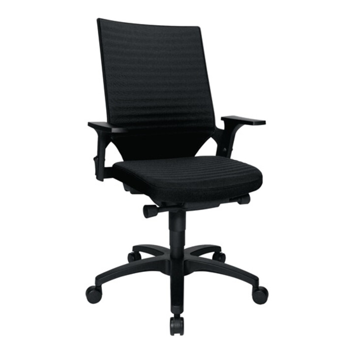 Chaise de bureau pivotante avec technique auto-synchrone noir 420-550 mm avec ac