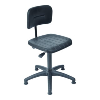 Chaise de travail à patins STIER, hauteur d'assise 440-630 mm, assise en PU