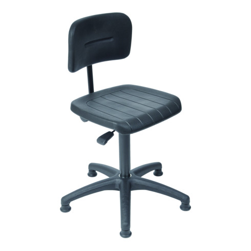 Chaise de travail à patins STIER, hauteur d'assise 440-630 mm, assise en PU