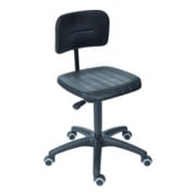 Chaise de travail à roulettes STIER, hauteur d'assise 470-660 mm, assise en PU