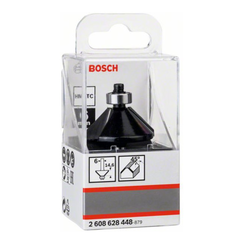 Chanfrein Bosch / fraise affleurante 6 mm D1 34,9 mm L 11,1 mm L 14,6 mm G 56 mm 45°.