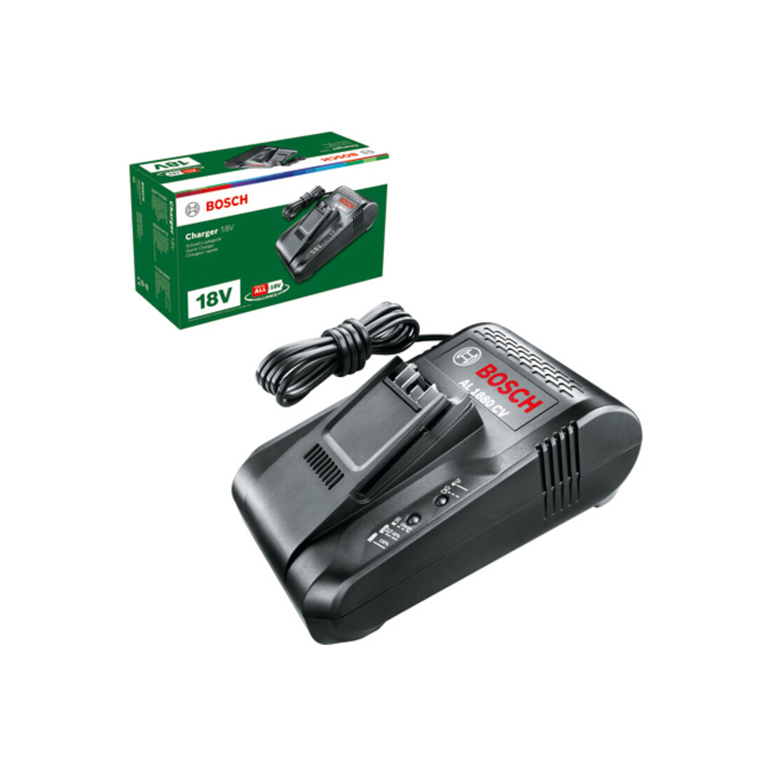 Chargeur rapide Bosch Li-Ion AL 1880 CV, 14,4 Volt / 18 Volt