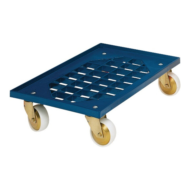Kistenroller Trgf.250kg Pneumatiques en polymère L605×I405mm ABS bleu marine