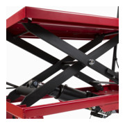 Chariot à ciseaux à plate-forme élévatrice STIER, capacité de charge 150 kg, avec poignée repliable-4