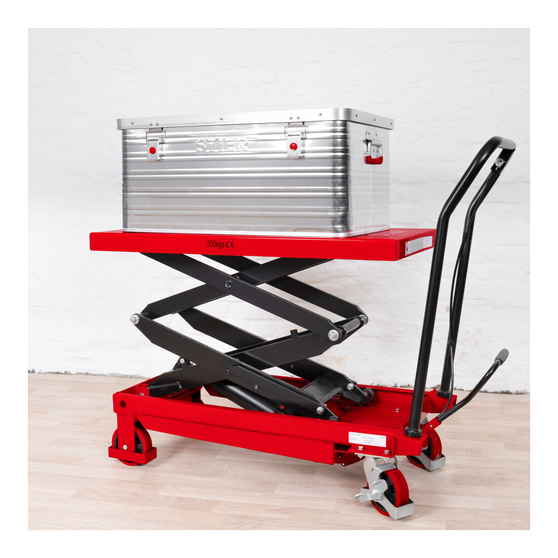 Chariot à doubles ciseaux à plate-forme élévatrice STIER 350 kg