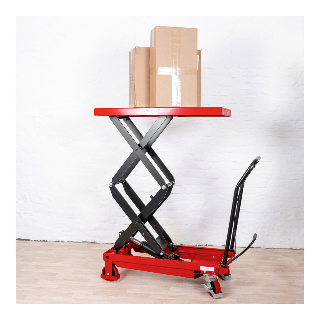 Chariot à doubles ciseaux à plate-forme élévatrice STIER 350 kg