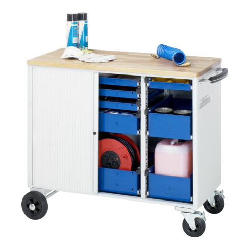 Chariot à outils Rau avec 5 tiroirs hêtre LxPxH 1025x520x890mm