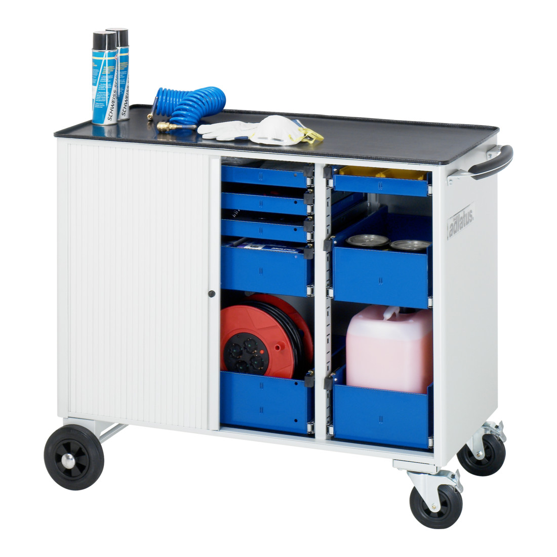 Chariot à outils Rau avec 6 tiroirs et tiroir perforé en métal LxPxH 1025x520x890mm