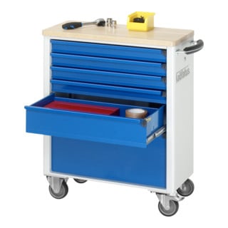 Chariot à outils Rau avec 6 tiroirs hêtre LxPxH 700x350x860mm