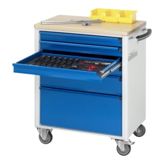 Chariot à outils Rau avec 6 tiroirs hêtre LxPxH 700x500x860mm
