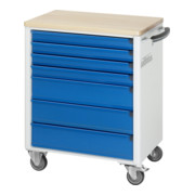 Chariot à outils Rau avec 7 tiroirs hêtre LxPxH 700x500x860mm-2