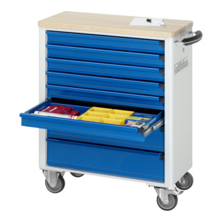 Chariot à outils Rau avec 8 tiroirs hêtre LxPxH 700x350x860mm