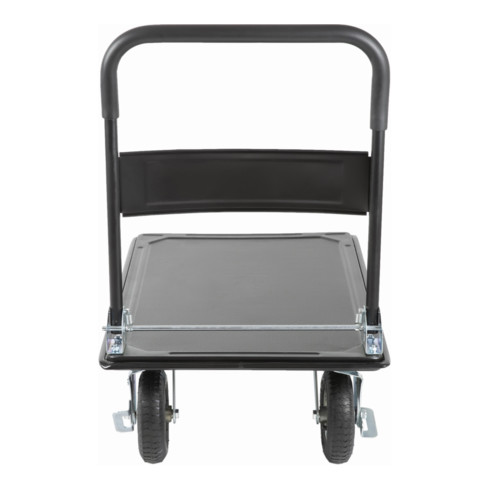 Chariot à plate-forme rabattable STIER, capacité de charge 350 kg, avec pneumatiques