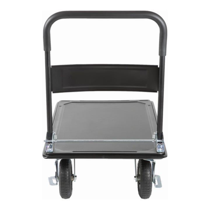Chariot à plate-forme rabattable STIER, capacité de charge 350 kg, avec pneumatiques