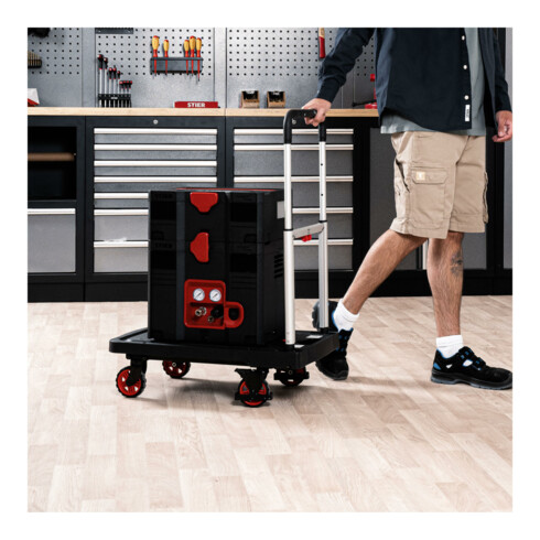 Chariot à plate-forme STIER entièrement repliable, capacité de charge 137 kg