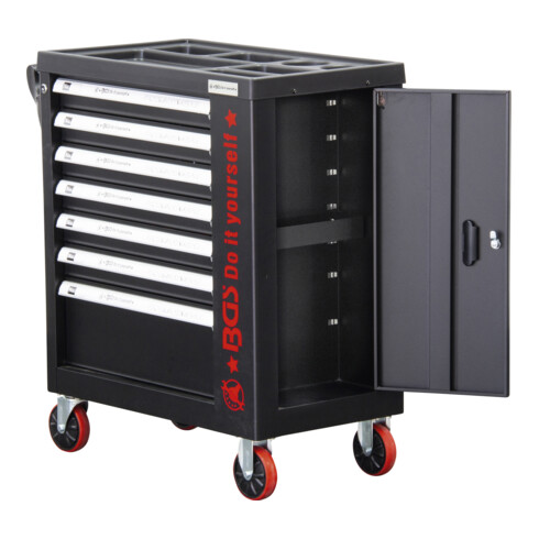 Chariot d'atelier BGS 7 tiroirs 1 porte latérale vide 6058-1