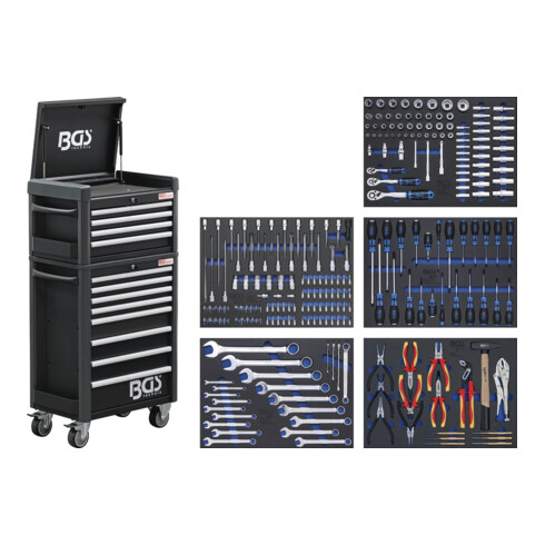 Chariot d'atelier BGS Profi Standard Maxi 12 tiroirs avec 263 outils