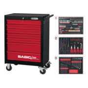 Chariot d'atelier KS Tools BASIC noir-rouge avec paquet d'inserts STARTER-1