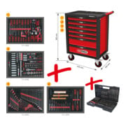 Chariot d'atelier KS Tools RACINGline NOIR/ROUGE avec 7 tiroirs et 515 outils Premium