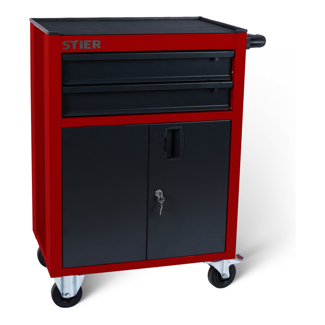 Chariot d'atelier STIER Basic Compact, vide, avec couvercle en plastique