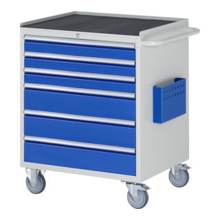 Chariot de montage Rau Metall-Top 6 x tiroirs-XL 3x90, 3x150mm LxPxH 770x650x975 mm