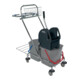 Chariot de nettoyage 2 seaux de 17 l, presse, corbeille tube en acier SPRINTUS-1