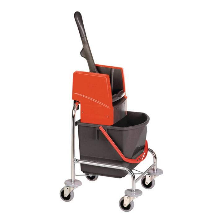 Chariot de nettoyage seaux de 1 x 17 l et presse tube en acier VERMOP