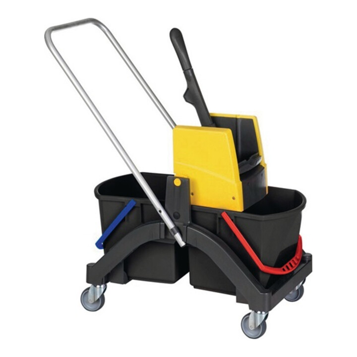 Chariot de nettoyage seaux de 2 x 17 l et presse plastique VERMOP