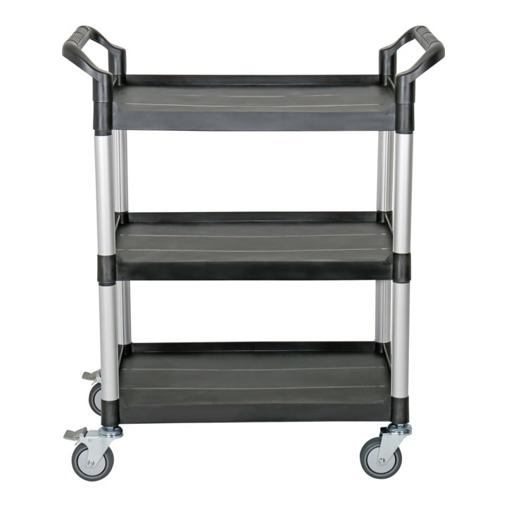 Chariot de service STIER à 3 étagères, 850 mm de long x 480 mm de large x 1000 mm de haut