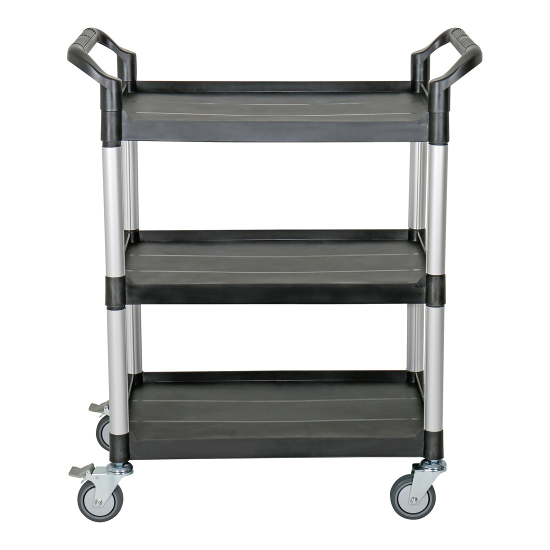 Chariot de service STIER à 3 étagères, 850 mm de long x 480 mm de large x 1000 mm de haut